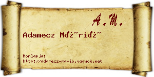 Adamecz Márió névjegykártya